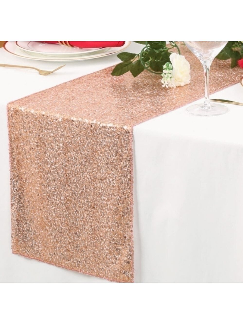 Set of two Queen Dream Sequin Table Runners (12"x108") and one 12"x72" and 1EUC